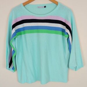 Zaket & Plover Striped 3/4 Sleeve Knit Top